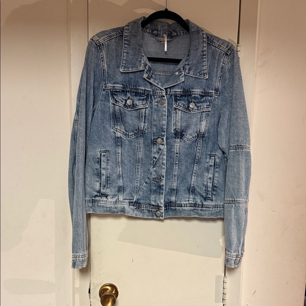 Free People Light Blue Jean Jacket